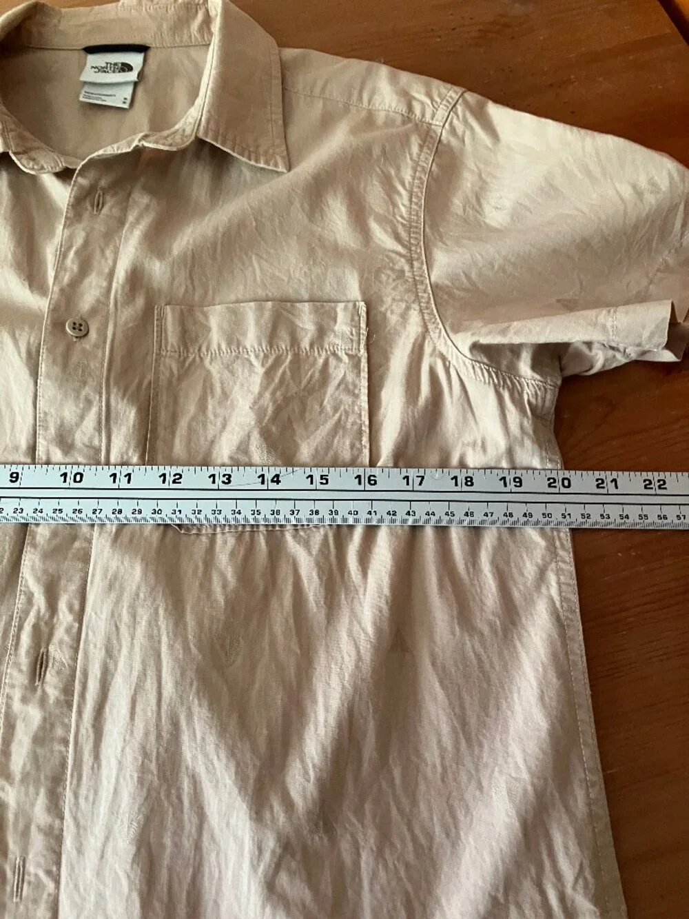 THE NORTH FACE Baytrail button-up Men's shirt Beige/Tan Pine tree embroidery M - Picture 9 of 13